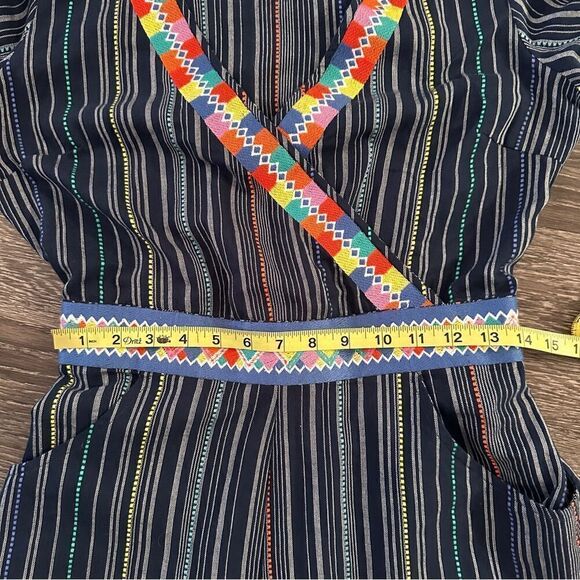 LAIA Multicolor Striped Embroidered Long Sleeve Romper - Picture 9 of 10